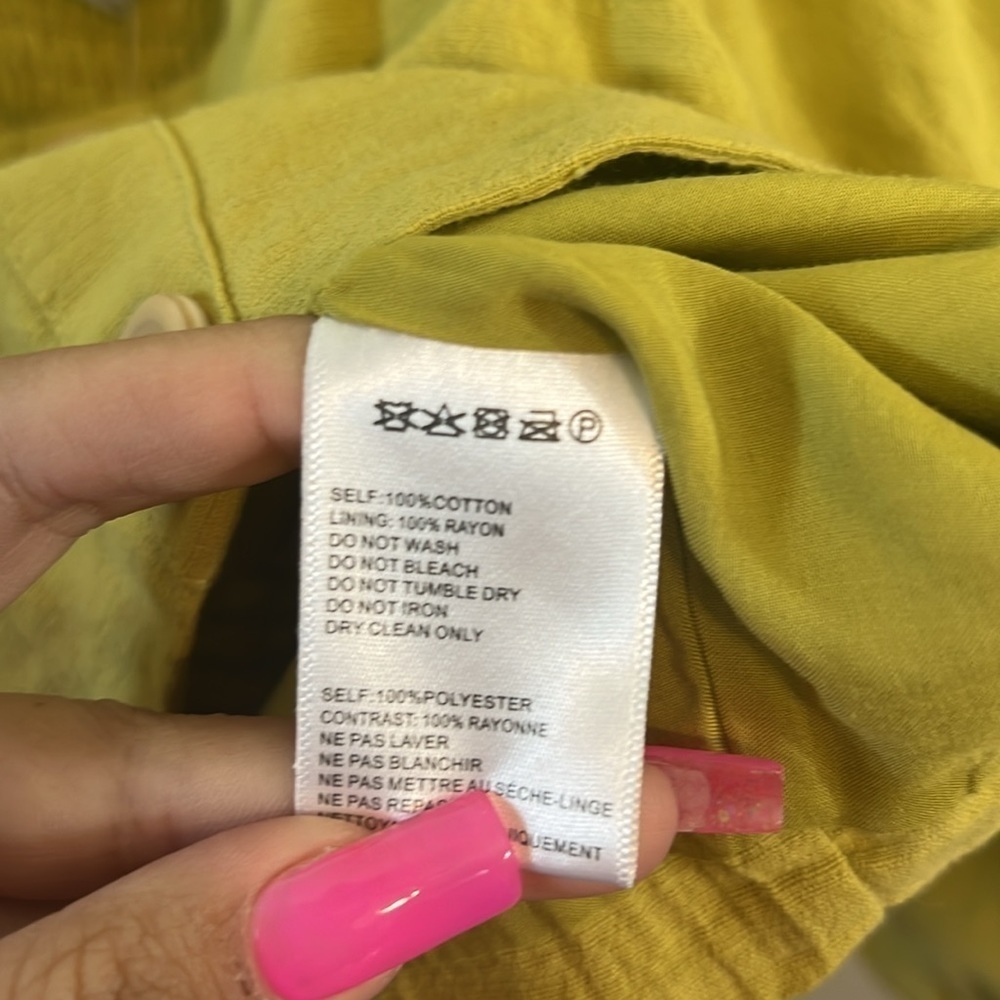 151 - Urban Outfitters NWT Lime Green Long Sleeve Crop Top, Size Large - Picture 5 of 7